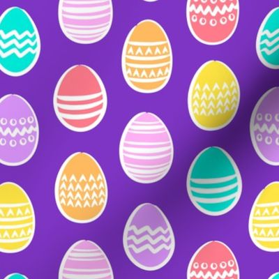 Easter eggs - brights on purple