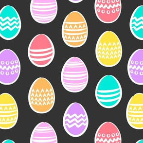 Easter eggs - brights on grey