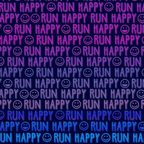 run happy faces purples & blues