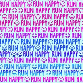 run happy faces pinks and blues