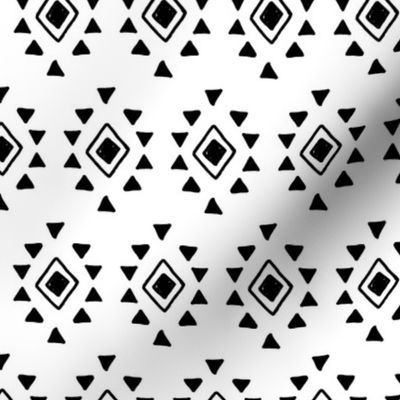 Geometric Aztec Tribal Pattern (black and white) Kids Children Baby Nursery Bedding GingerLous