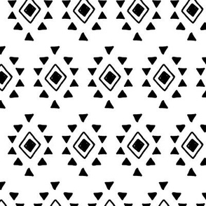 Geometric Aztec Tribal Pattern (black and white) Kids Children Baby Nursery Bedding GingerLous
