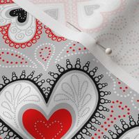 Heart Wheels in Black, White and Red