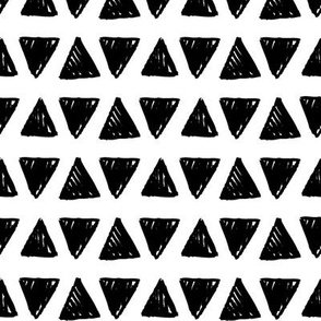 Hand Drawn Black Triangles - Geometric Monochrome Black and White Baby Nursery Kids Children GingerLous