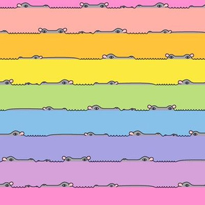 I-Spy Hippo! 1" pastel rainbow stripes