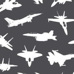 Fighter Jets on Charcoal // Large