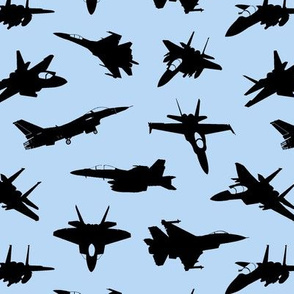 Fighter Jets on Blue // Small