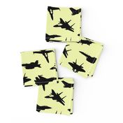 Fighter Jets on Yellow // Large