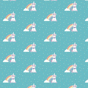 Kawaii Unicorn and a Rainbow