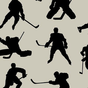 Hockey Players on Light Taupe // Large