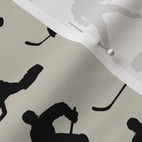 Hockey Players on Light Taupe // Small