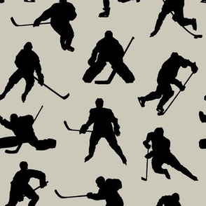 Hockey Players on Light Taupe // Small