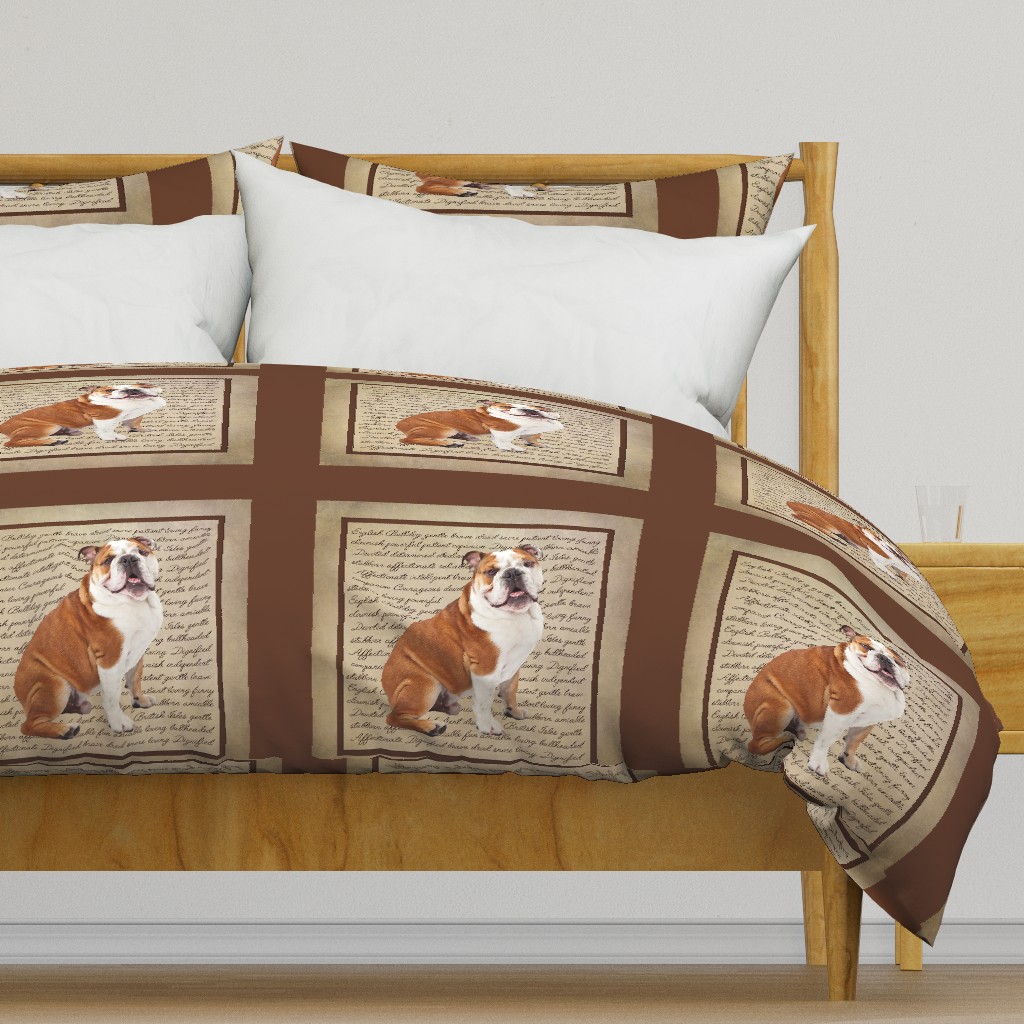 Bulldog Quilt/Pillow Panel