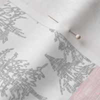 4.5” You are so loved - pink and grey deer wholecloth quilt