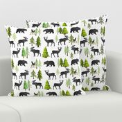 Home in the Forest - Woodland Animals Bear Moose Deer Pine Trees Baby Nursery Bedding GingerLous