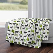 Home in the Forest - Woodland Animals Bear Moose Deer Pine Trees Baby Nursery Bedding GingerLous