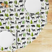 Home in the Forest - Woodland Animals Bear Moose Deer Pine Trees Baby Nursery Bedding GingerLous