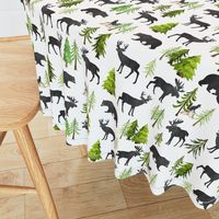 Home in the Forest - Woodland Animals Bear Moose Deer Pine Trees Baby Nursery Bedding GingerLous