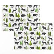 Home in the Forest - Woodland Animals Bear Moose Deer Pine Trees Baby Nursery Bedding GingerLous