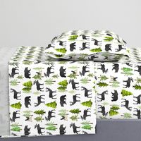 Home in the Forest - Woodland Animals Bear Moose Deer Pine Trees Baby Nursery Bedding GingerLous