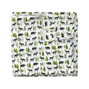 Home in the Forest - Woodland Animals Bear Moose Deer Pine Trees Baby Nursery Bedding GingerLous