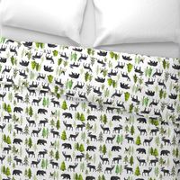 Home in the Forest - Woodland Animals Bear Moose Deer Pine Trees Baby Nursery Bedding GingerLous