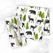 Home in the Forest - Woodland Animals Bear Moose Deer Pine Trees Baby Nursery Bedding GingerLous