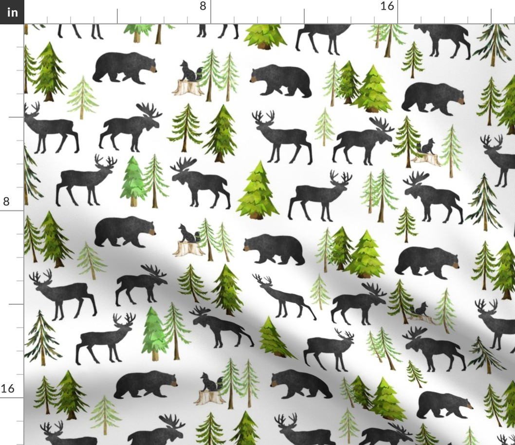 Home in the Forest - Woodland Animals Fabric | Spoonflower