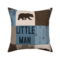 Little Man (bear only) Quilt - Blue, Beige, And brown