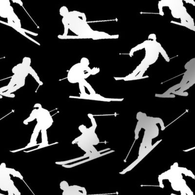 Skiers on Black // Small