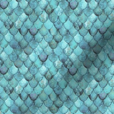 SMALL Silver + Light Teal Mermaid or Dragon Scales by Su_G_©SuSchaefer