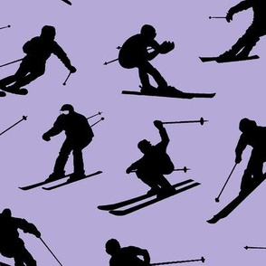 Skiers on Lavender // Large