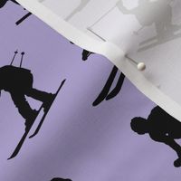Skiers on Lavender // Small
