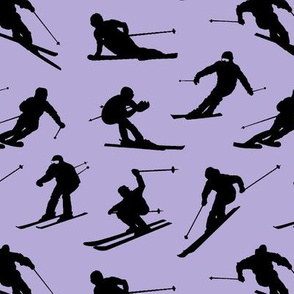 Skiers on Lavender // Small