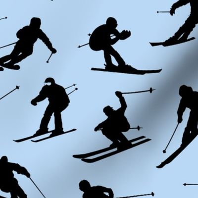Skiers on Blue // Large
