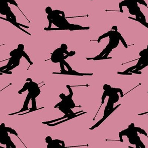 Skiers on Mauve // Small