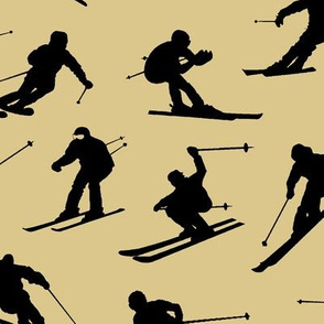 Skiers on Tan // Large