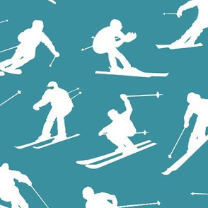Skiers on Teal // Large