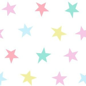 pastel star fabric - stars, magical, pastel, girls, baby, star dream fabric