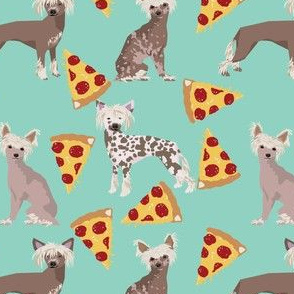 chinese crested dog pizza funny cute pink dog dogs sweet hairless dog fabric mint