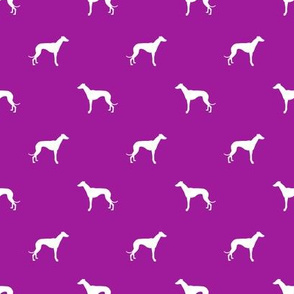 whippet silhouette - dog breed fabric whippet - bright purple