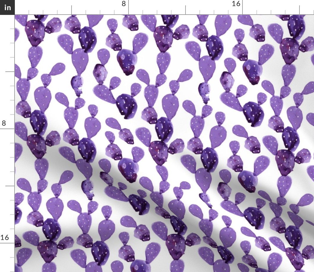 Watercolor Paddle Cactus // Medium // Purple