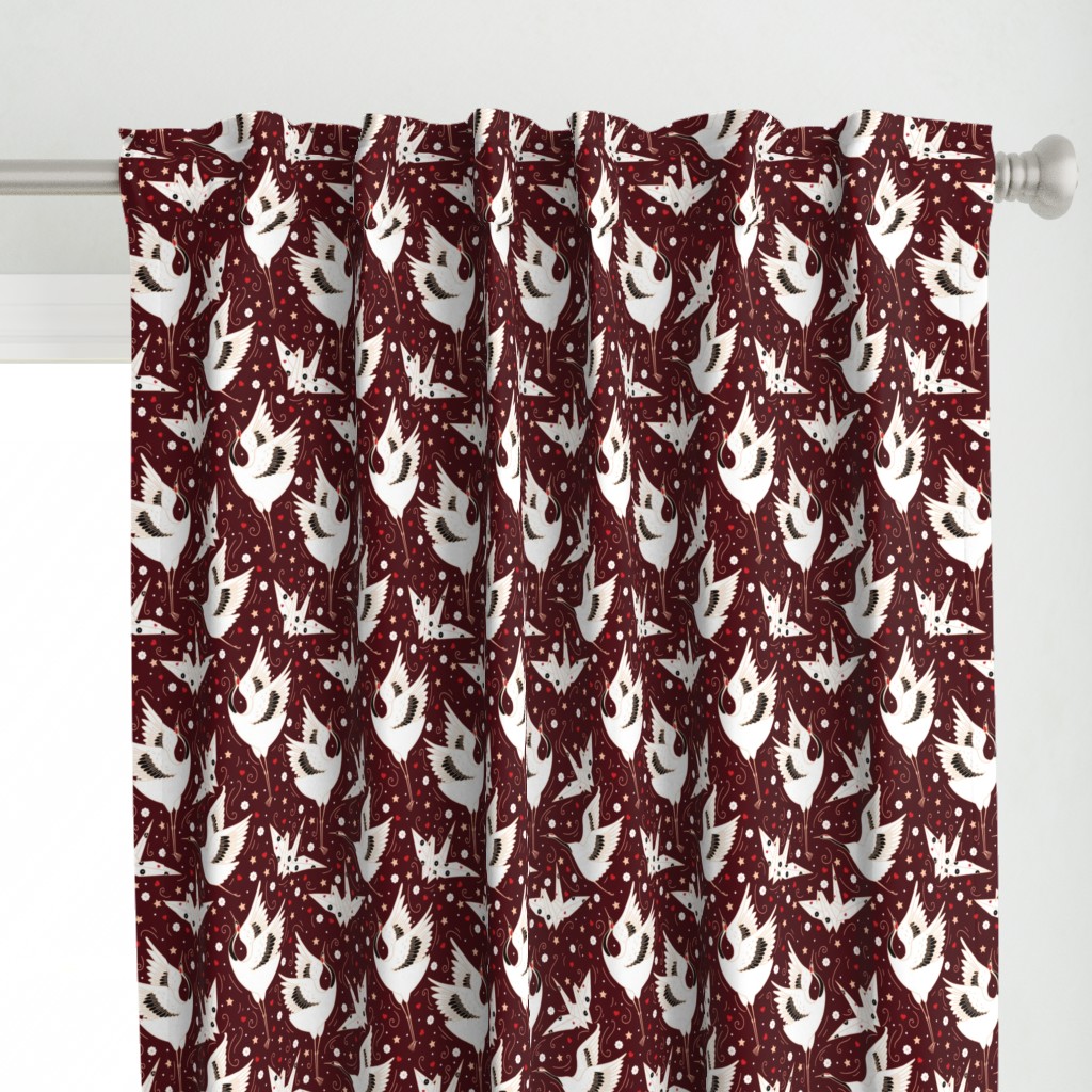 Origami Crane (Burgundy)