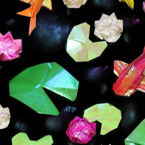 Paper Pond - Origami Koi + Waterlillies