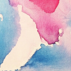 Pink and Blue and In Between Abstract Watercolor Art - Large Scale 