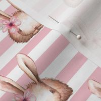 Sweet Baby Bunny (pink stripe) - Woodland Animal Baby Nursery Crib Sheets Blanket Bedding GingerLous