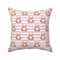 Sweet Baby Bunny (pink stripe) - Woodland Animal Baby Nursery Crib Sheets Blanket Bedding GingerLous