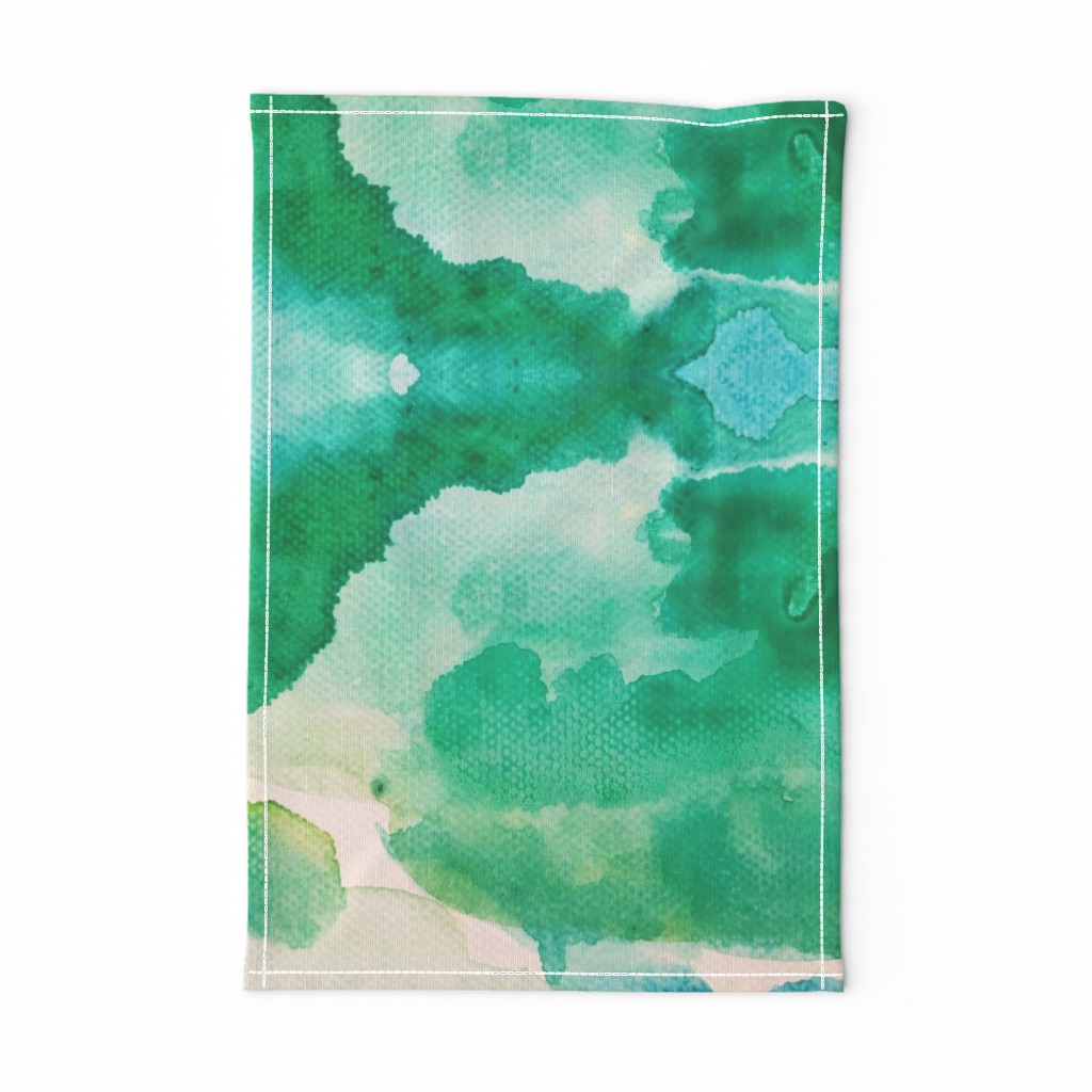 Watercolor Secret Pond Abstract Art 