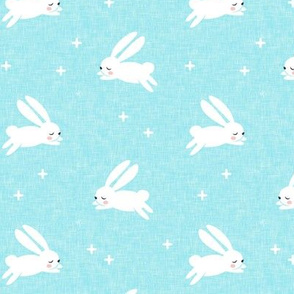 bunnies on blue