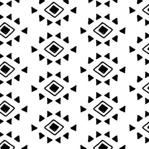 Geometric Aztec Tribal Pattern (black and white) ROTATED Kids Children Baby Nursery Bedding GingerLous